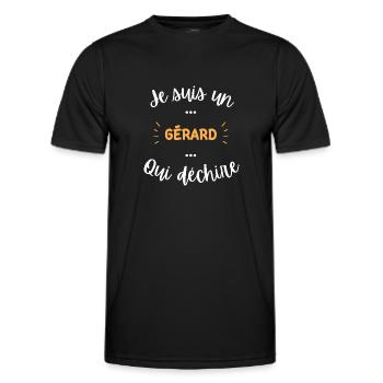 je suis un Gérard qui déchire - T-shirt sport Homme - noir - Devant - AI Model Male 178 dark (178cm)