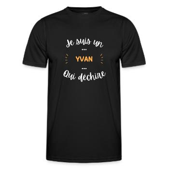 Je suis un yvan qui déchire - T-shirt sport Homme - noir - Devant - AI Model Male 178 dark (178cm)