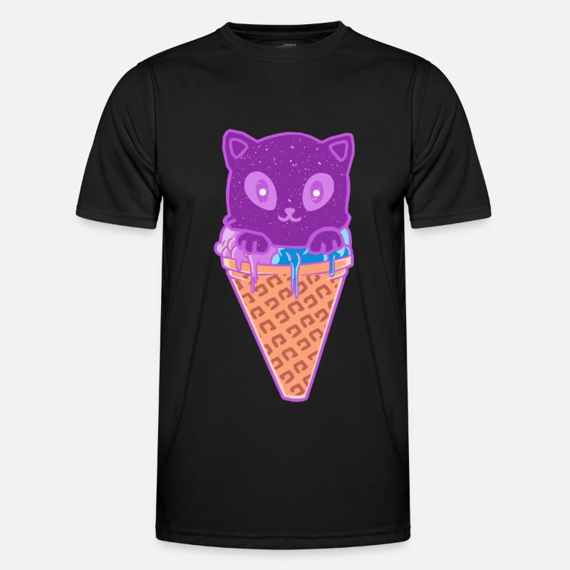 Katze Eiskreme Eiscrem Männer Funktions-T-Shirt