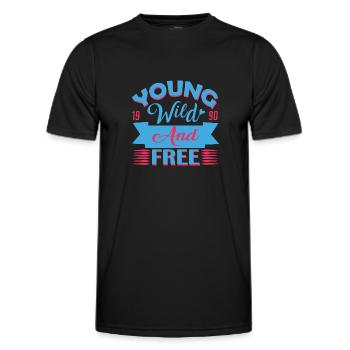jeune sauvage et libre - T-shirt sport Homme - noir - Devant - AI Model Male 178 dark (178cm)
