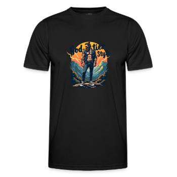 Style de niveau divin - Hipster Zeus - T-shirt sport Homme - noir - Devant - AI Model Male 178 dark (178cm)
