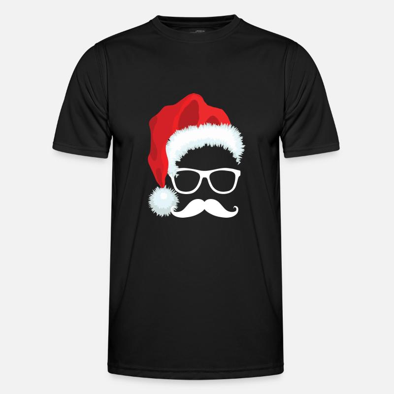 Xmas Hut mit Schnurrbart - Männer Funktions-T-Shirt - Schwarz
