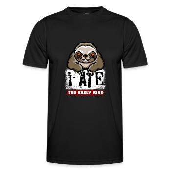 Paresse maléfique. Pour les grouches du matin et les lève-tard - T-shirt sport Homme - noir - Devant - AI Model Male 178 dark (178cm)