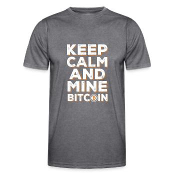 BITCOIN - Men's Functional T-Shirt - dark melange  - Front - AI Model Male 178 dark (178cm)