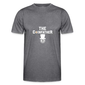 Crypto Investing Bitcoin Trader Chart - Men's Functional T-Shirt - dark melange  - Front - AI Model Male 178 dark (178cm)