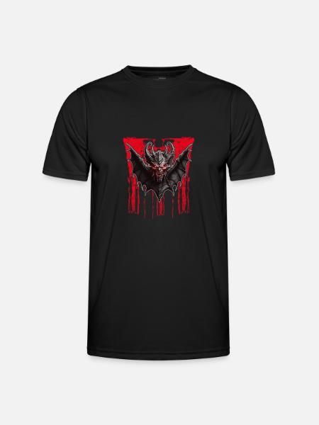 Devilish bat with red eyes - Men's Functional T-Shirt - black