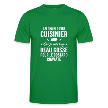 cuisinier et beau gosse - T-shirt sport Homme - vert - Devant - AI Model Male 178 dark (178cm)