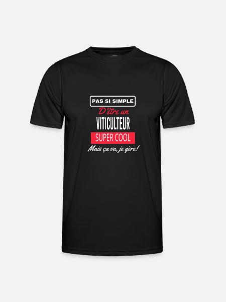 pas si simple VITICULTEUR - T-shirt sport Homme - noir