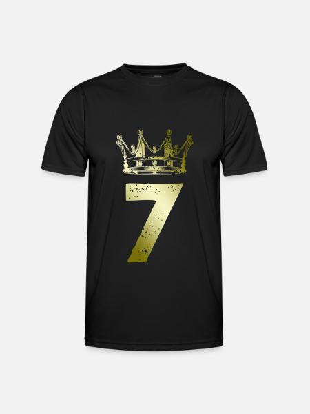 7 Zahl Krone - Männer Funktions-T-Shirt - Schwarz