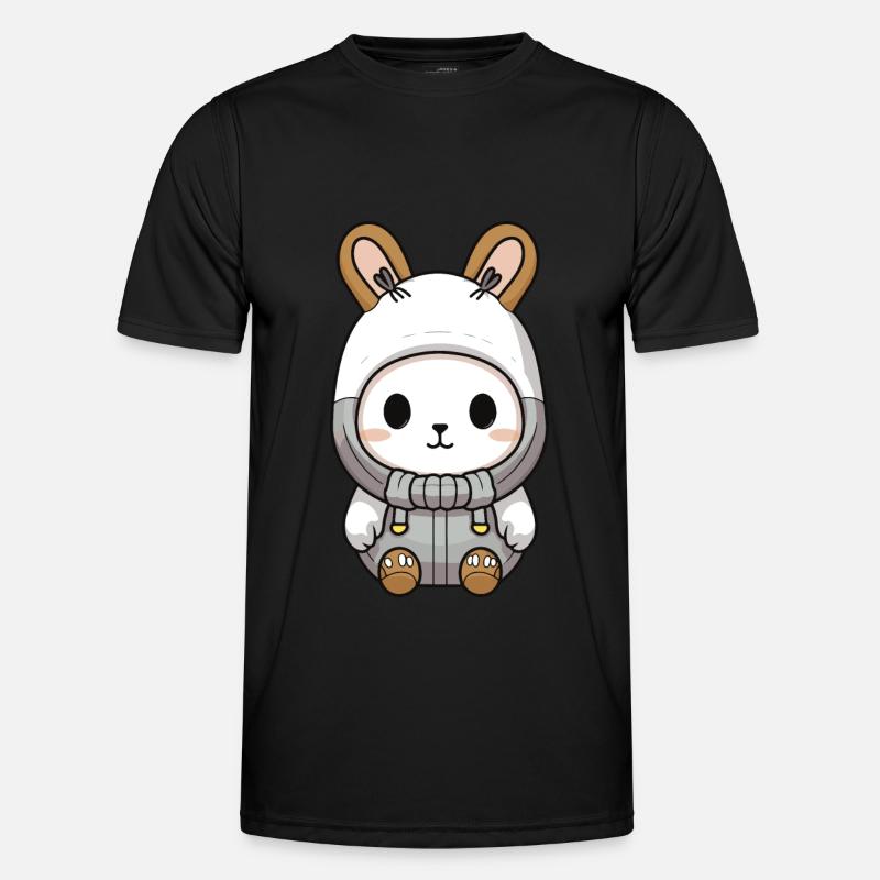 Hase Winter Tier Niedlich Comic Männer Funktions-T-Shirt