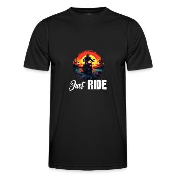 just ride - T-shirt sport Homme - noir - Devant - AI Model Male 178 dark (178cm)