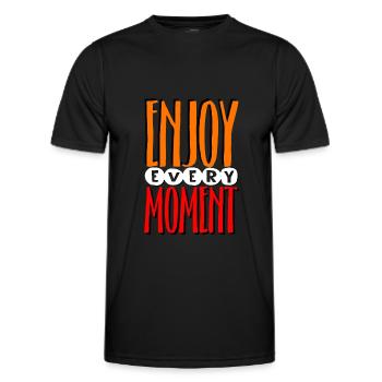 enjoy every moment - T-shirt sport Homme - noir - Devant - AI Model Male 178 dark (178cm)
