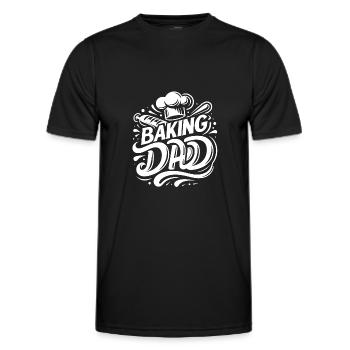 Pâtisserie papa cuisineur papa notre papa cuit - T-shirt sport Homme - noir - Devant - AI Model Male 178 dark (178cm)