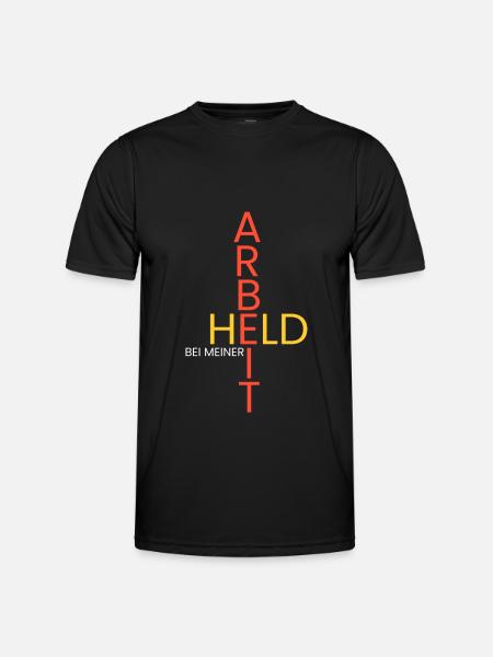 Held bei meiner Arbeit - Männer Funktions-T-Shirt - Schwarz