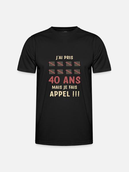 40 ans anniversaire - T-shirt sport Homme - noir