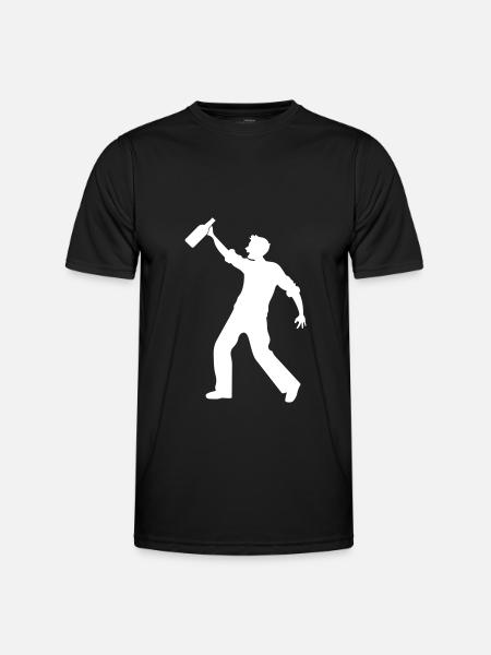 Beer Drinking Silhouette - Men's Functional T-Shirt - black