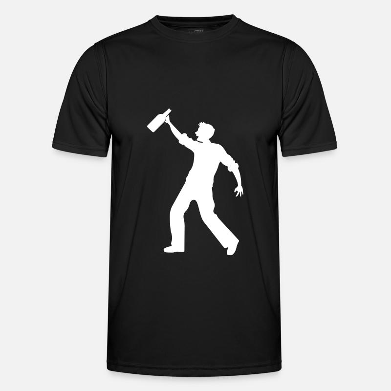 Beer Drinking Silhouette - Men's Functional T-Shirt - black