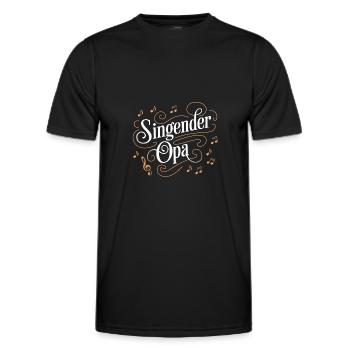 Singender Opa - unser Opa Großvater singt gerne - Männer Funktions-T-Shirt - Schwarz - Vorne - AI Model Male 178 dark (178cm)