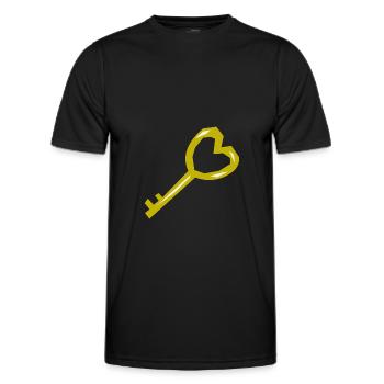 Cool clé or Moyen Âge Trésor Pirate - T-shirt sport Homme - noir - Devant - AI Model Male 178 dark (178cm)