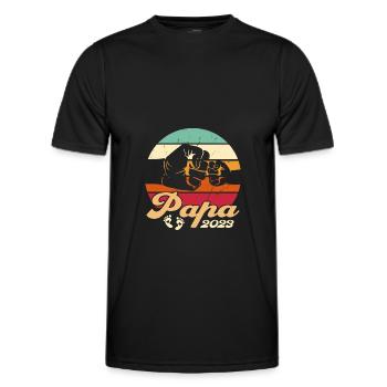 Schwangerschaft 2023 Werdender Papa Geschenk - Männer Funktions-T-Shirt - Schwarz - Vorne - AI Model Male 178 dark (178cm)