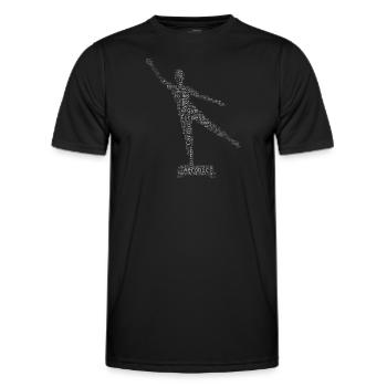 Herren Krafttraining Aerobic Damen Aerobic Fitness - Männer Funktions-T-Shirt - Schwarz - Vorne - AI Model Male 178 dark (178cm)