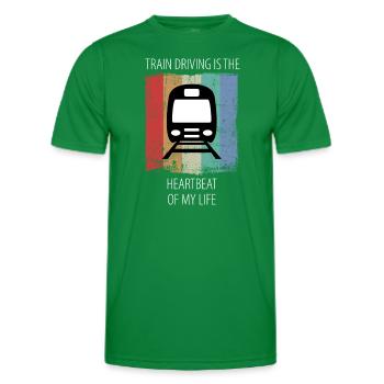 Train Railway Railroad Worker Trains Train Driver - Men's Functional T-Shirt - kelly green - Front - AI Model Male 178 dark (178cm)