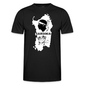 Sardinia Insel Landkarte mit Palmen Piratenkopf - Männer Funktions-T-Shirt - Schwarz - Vorne - AI Model Male 178 dark (178cm)