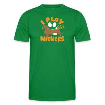 Doxie Dachshund Langhaarhund Wiener Hund - Männer Funktions-T-Shirt - Kelly Green - Vorne - AI Model Male 178 dark (178cm)