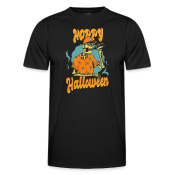 Bier Trinkspruch Hoppy Halloween - Männer Funktions-T-Shirt - Schwarz - Vorne - AI Model Male 178 dark (178cm)