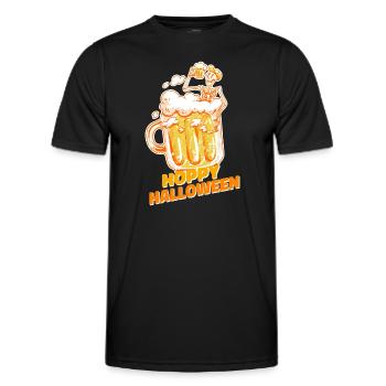 Bier Trinkspruch Hoppy Halloween - Männer Funktions-T-Shirt - Schwarz - Vorne - AI Model Male 178 dark (178cm)