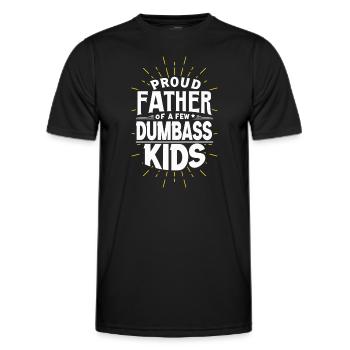 Papa Fun Geschenkidee Father Of A Few Dumbass Kids - Männer Funktions-T-Shirt - Schwarz - Vorne - AI Model Male 178 dark (178cm)