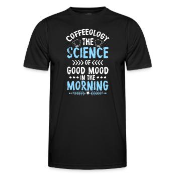 Coffee Bean Cup Early Riser - Men's Functional T-Shirt - black - Front - AI Model Male 178 dark (178cm)
