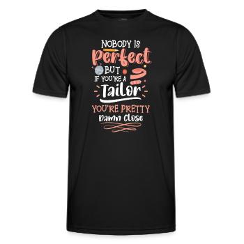 Nähen Faden Näher Maßschneider - Männer Funktions-T-Shirt - Schwarz - Vorne - AI Model Male 178 dark (178cm)