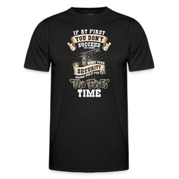 Travail d’agent de sécurité - T-shirt sport Homme - noir - Devant - AI Model Male 178 dark (178cm)