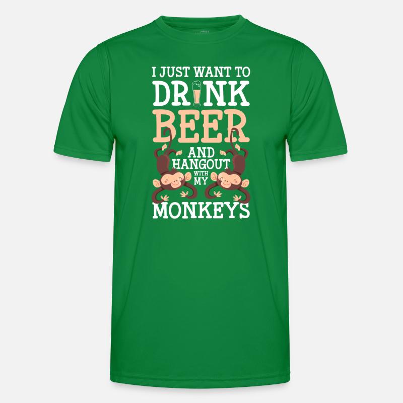 Monkey Chimpanzee Colorful Silly Men's Functional T-Shirt