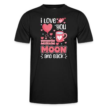 Valentine's Day Couple Wife Affection - Men's Functional T-Shirt - black - Front - AI Model Male 178 dark (178cm)
