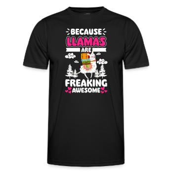 Lama Nutztier Tier Wolle - Männer Funktions-T-Shirt - Schwarz - Vorne - AI Model Male 178 dark (178cm)