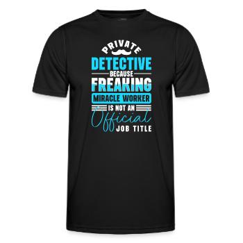 Privatdetektiv Hinweis Spur Spürnase - Männer Funktions-T-Shirt - Schwarz - Vorne - AI Model Male 178 dark (178cm)