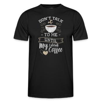 Kaffeeliebhaber Espresso Cappuccino Tasse - Männer Funktions-T-Shirt - Schwarz - Vorne - AI Model Male 178 dark (178cm)