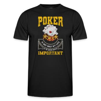 Card Player Cards Blackjack Bluff - Men's Functional T-Shirt - black - Front - AI Model Male 178 dark (178cm)