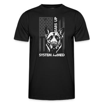 Hund Schutz Hunderasse Diensthund - Männer Funktions-T-Shirt - Schwarz - Vorne - AI Model Male 178 dark (178cm)