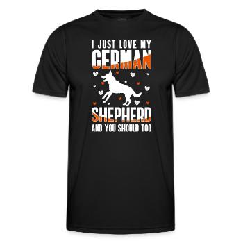 Wachhund Polizeihund Rassehund Deutsch - Männer Funktions-T-Shirt - Schwarz - Vorne - AI Model Male 178 dark (178cm)