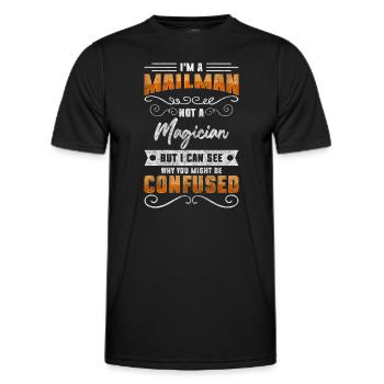Postbote Paket Arbeit Bote - Männer Funktions-T-Shirt - Schwarz - Vorne - AI Model Male 178 dark (178cm)