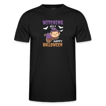 Sorcières singes Sorcières Sorcières vous sorcière un joyeux Halloween - T-shirt sport Homme - noir - Devant - AI Model Male 178 dark (178cm)