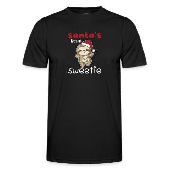Sloth Christmas Santa's little sweetie - Men's Functional T-Shirt - black - Front - AI Model Male 178 dark (178cm)