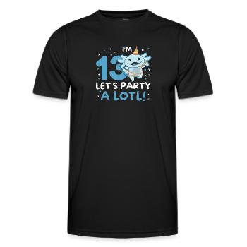 13. Geburtstag Axolotl dreizehn Jahre süß Axolotls - Männer Funktions-T-Shirt - Schwarz - Vorne - AI Model Male 178 dark (178cm)
