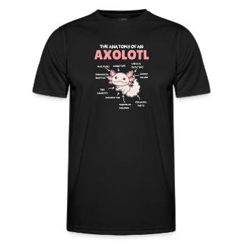 Axolotl Explication Anatomie d’un Axolotl - T-shirt sport Homme - noir - Devant - AI Model Male 178 dark (178cm)