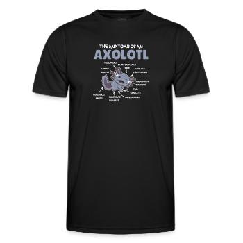 Axolotl Explication Anatomie d’un Axolotl - T-shirt sport Homme - noir - Devant - AI Model Male 178 dark (178cm)