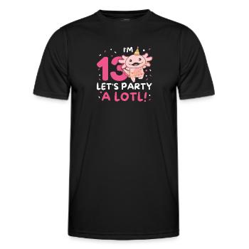 13. Geburtstag Axolotl dreizehn Jahre süß Axolotls - Männer Funktions-T-Shirt - Schwarz - Vorne - AI Model Male 178 dark (178cm)