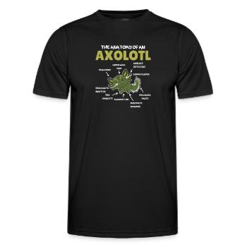 Axolotl Explication Anatomie d’un Axolotl - T-shirt sport Homme - noir - Devant - AI Model Male 178 dark (178cm)